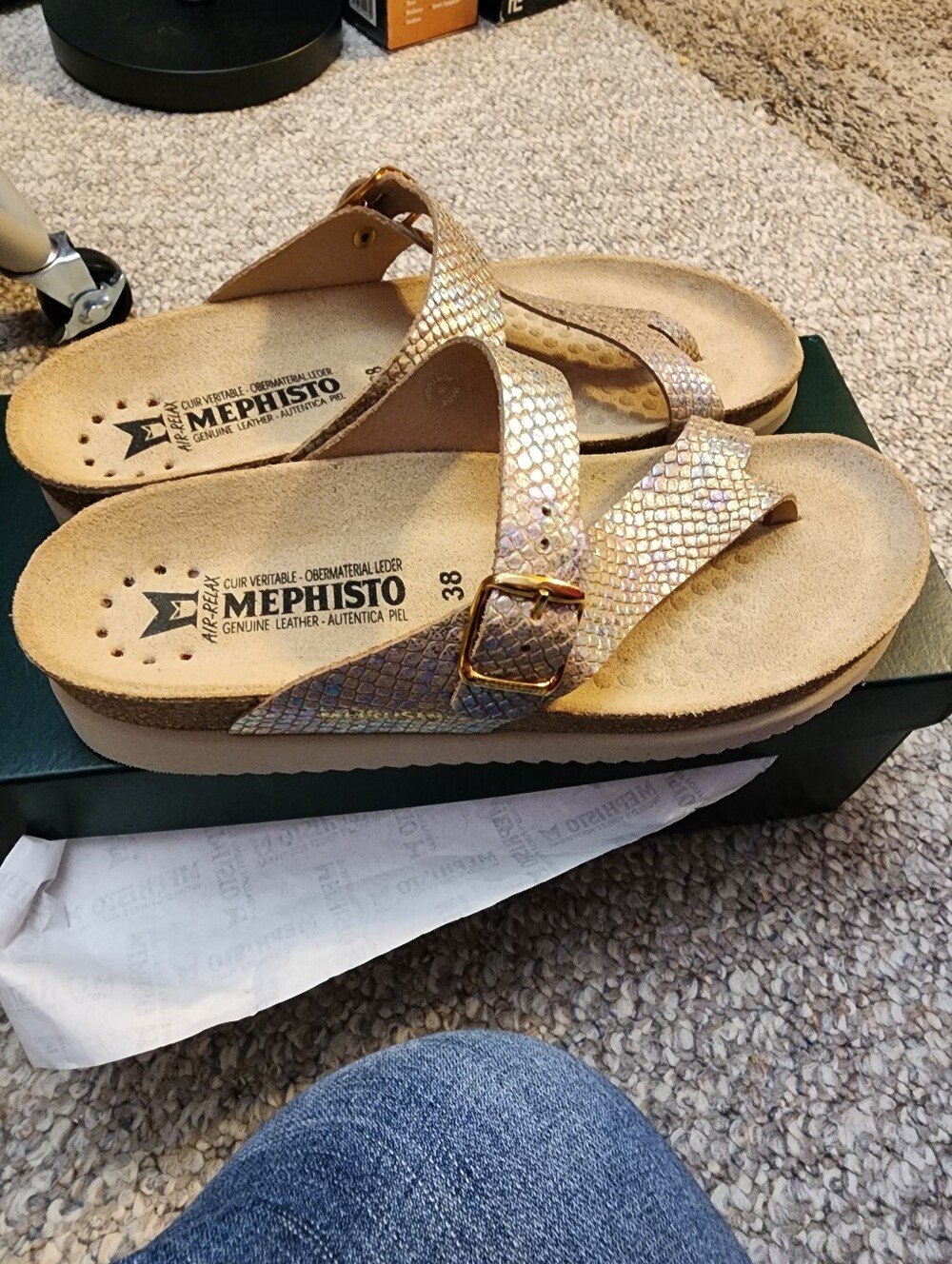 New Mephisto Helen Reptilia Golden Holographic Size 38/8